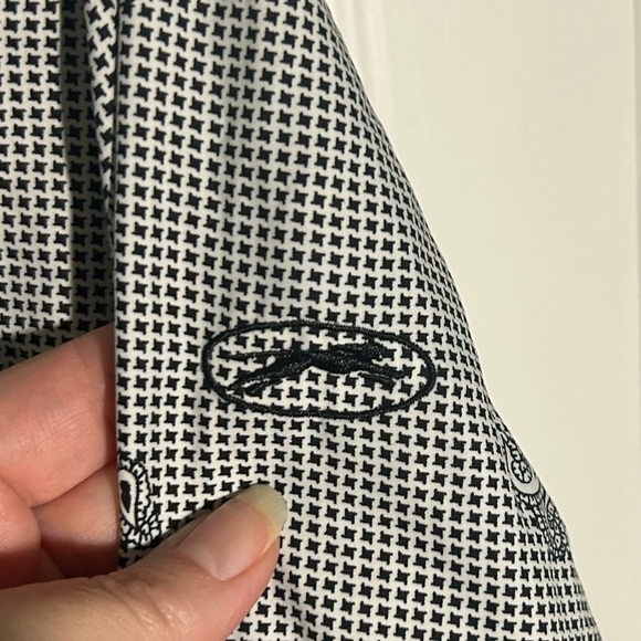 Slazenger Vintage Paisley V-Neck Golf Pullover Windbreaker Black White Medium - Picture 10 of 13